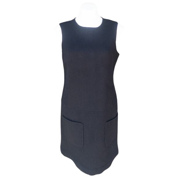 Vintage 60's Carlisle Angora Wool Shift Jumper Dress Black Women's Size 6 - Picture 2 of 5